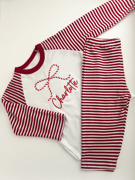 Red Stripe Christmas Pjs